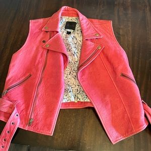 kelly wearstler leather pink vest.